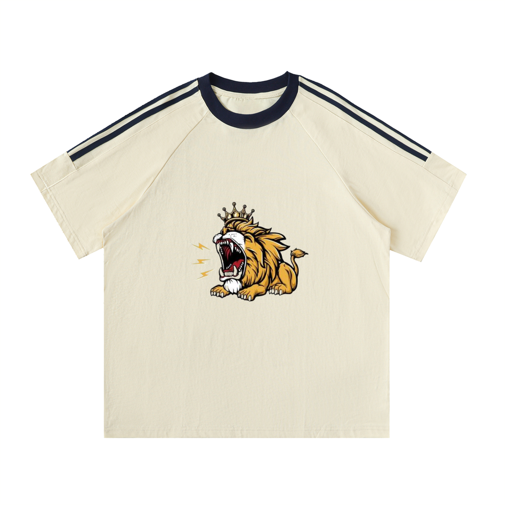 Contrast Tape Crewneck Cotton T-Shirt