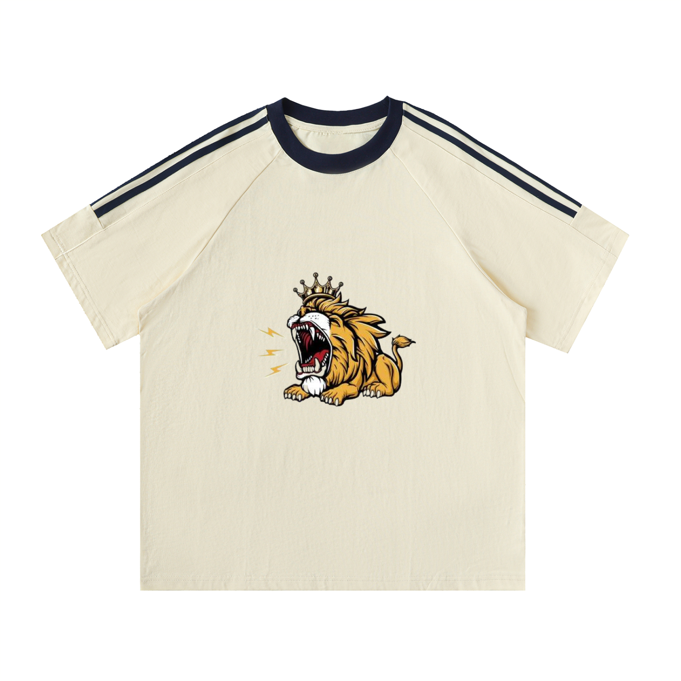 Contrast Tape Crewneck Cotton T-Shirt