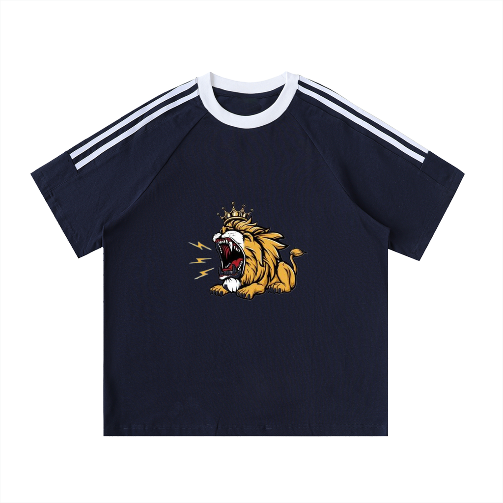 Contrast Tape Crewneck Cotton T-Shirt