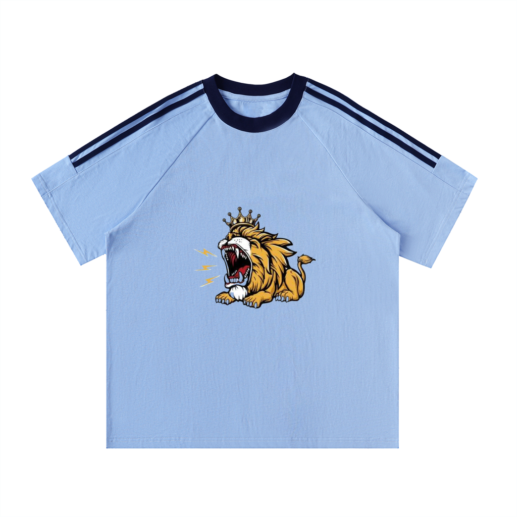Contrast Tape Crewneck Cotton T-Shirt