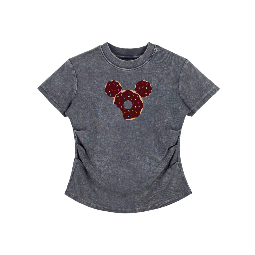 Vintage Washed Bodycon Cotton T-Shirt