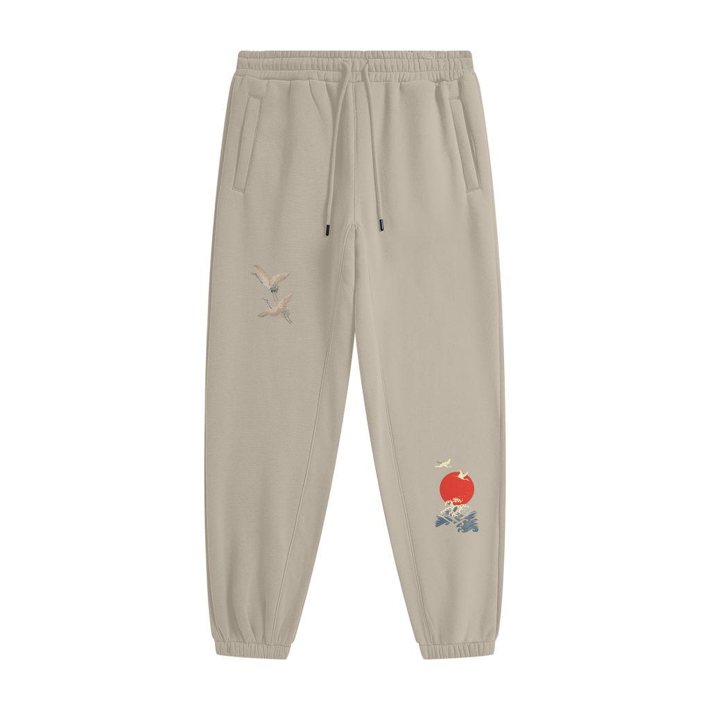 Streetwear Fleece Birds Joggers