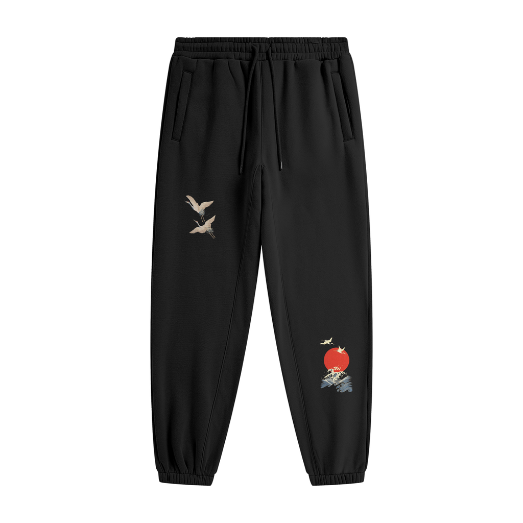Streetwear Fleece Birds Joggers