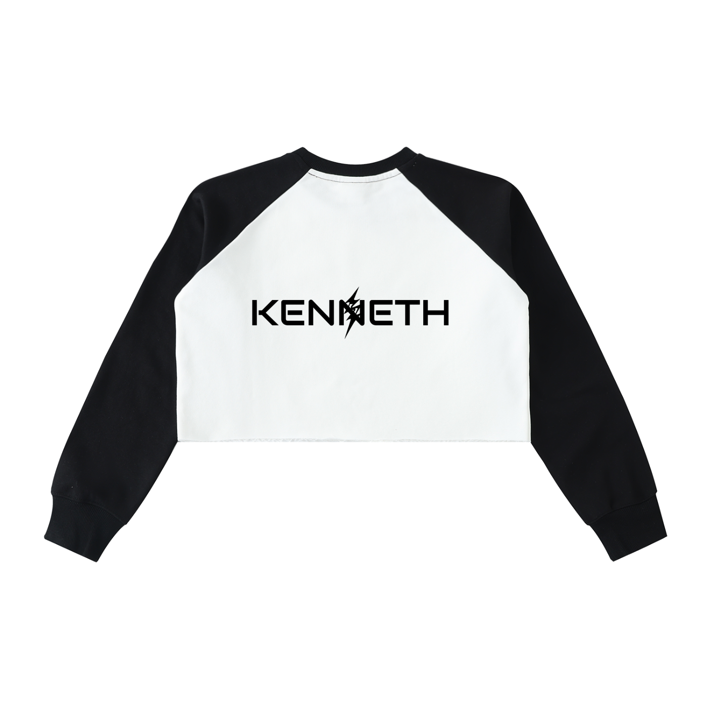Raw-Hem Color-Block Raglan Crop Sweatshirt