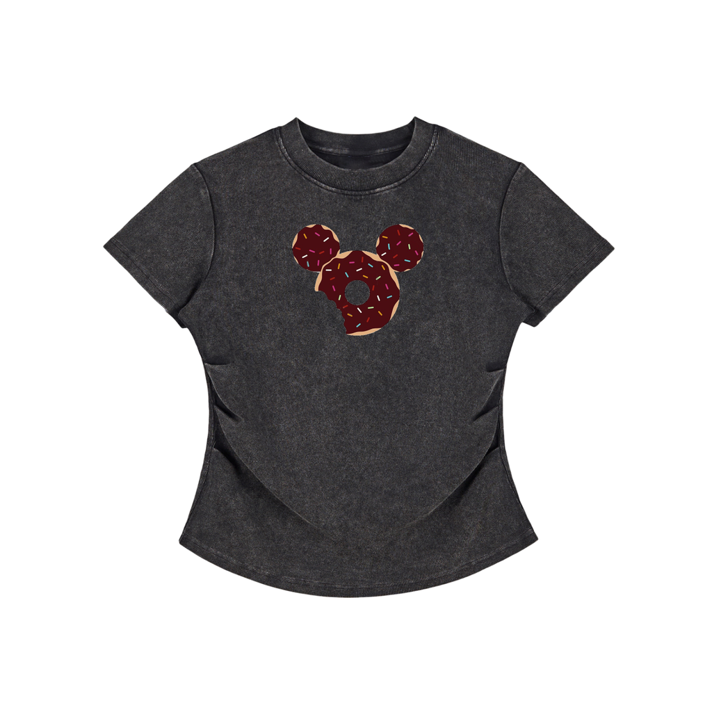 Vintage Washed Bodycon Cotton T-Shirt