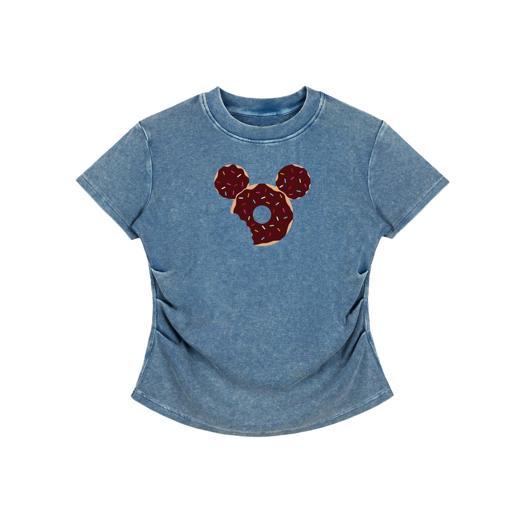 Vintage Washed Bodycon Cotton T-Shirt