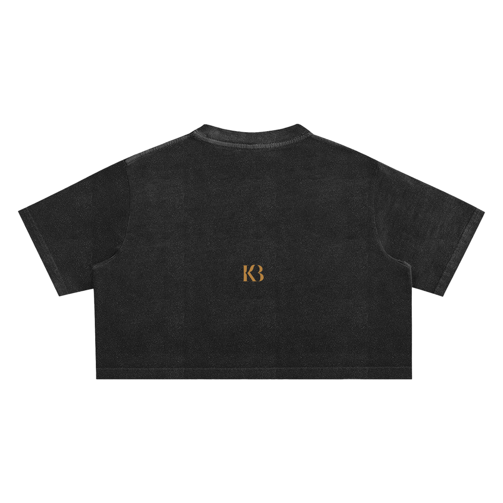 Snow Washed Birds Crop Top