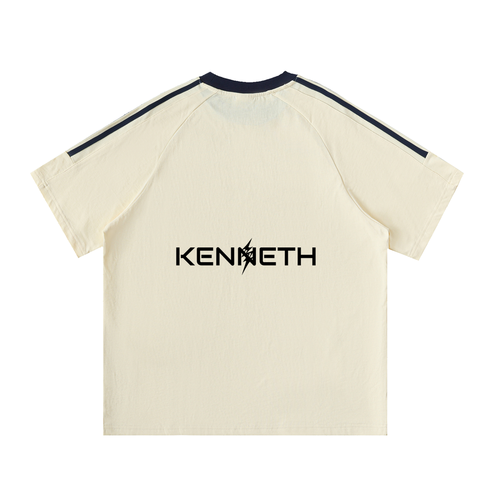 Contrast Tape Crewneck Cotton T-Shirt