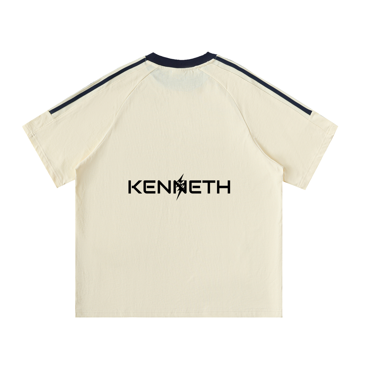 Contrast Tape Crewneck Cotton T-Shirt