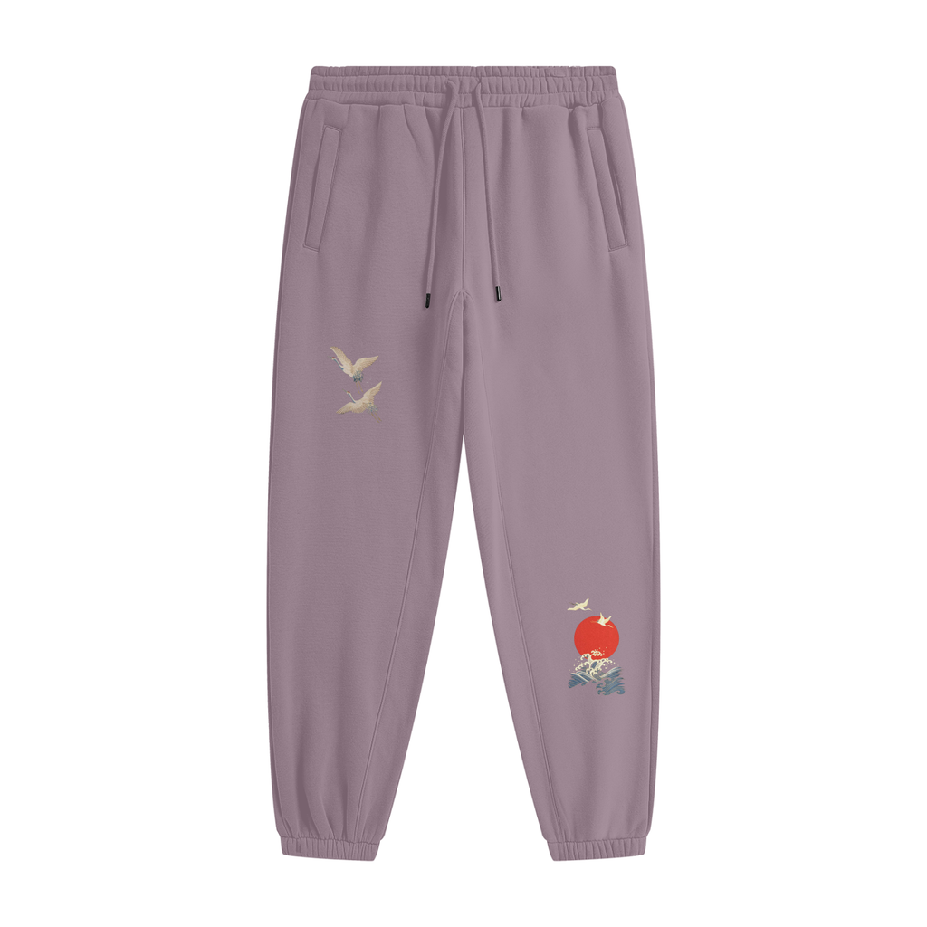 Streetwear Fleece Birds Joggers