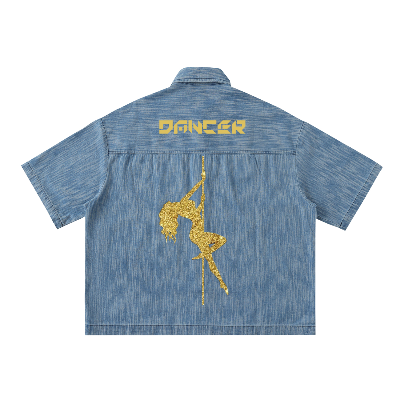 Distressed Wash Short-Sleeve Shirt