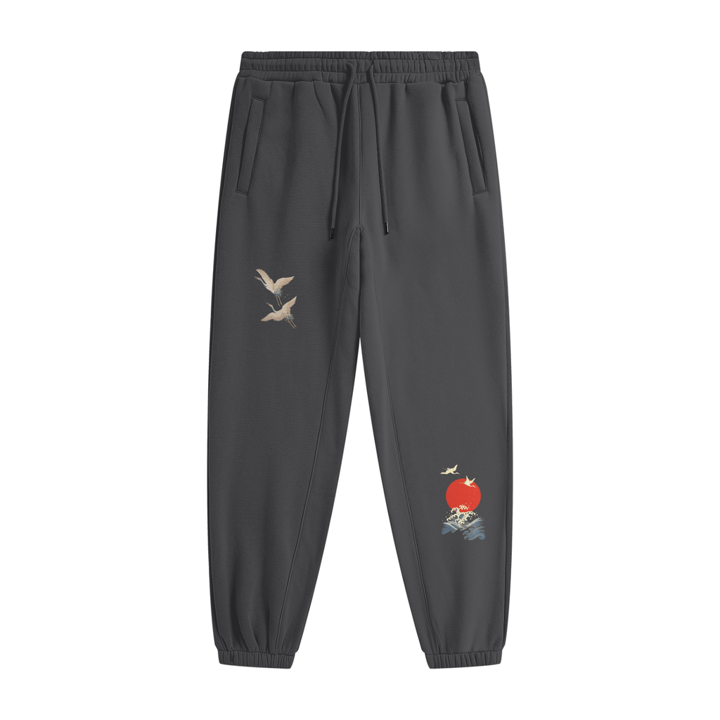 Streetwear Fleece Birds Joggers