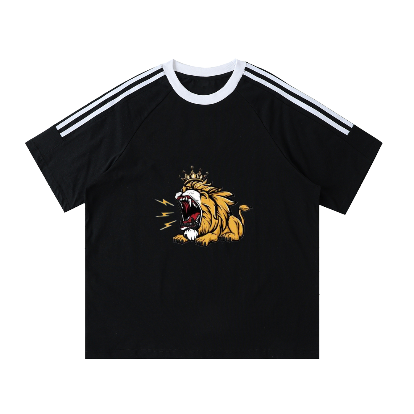 Contrast Tape Crewneck Cotton T-Shirt