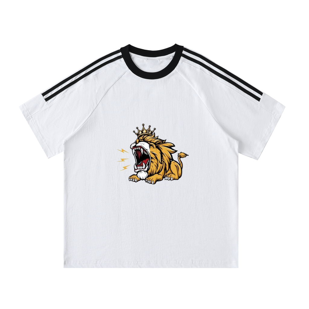 Contrast Tape Crewneck Cotton T-Shirt