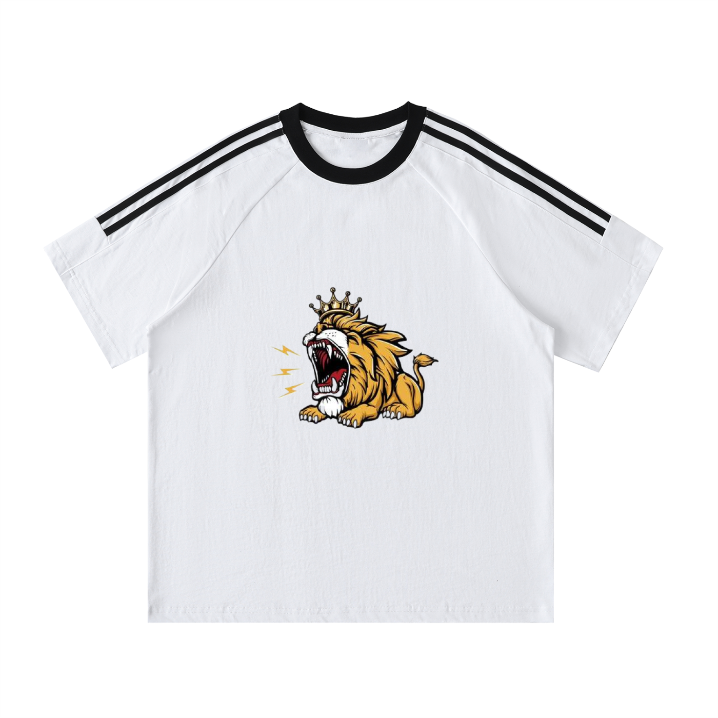 Contrast Tape Crewneck Cotton T-Shirt