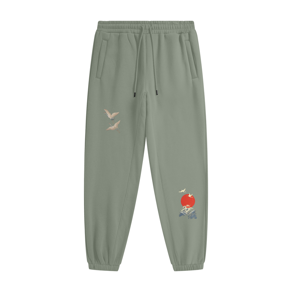 Streetwear Fleece Birds Joggers
