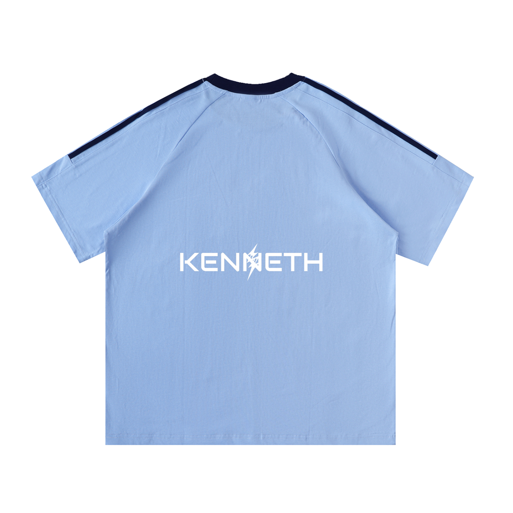 Contrast Tape Crewneck Cotton T-Shirt